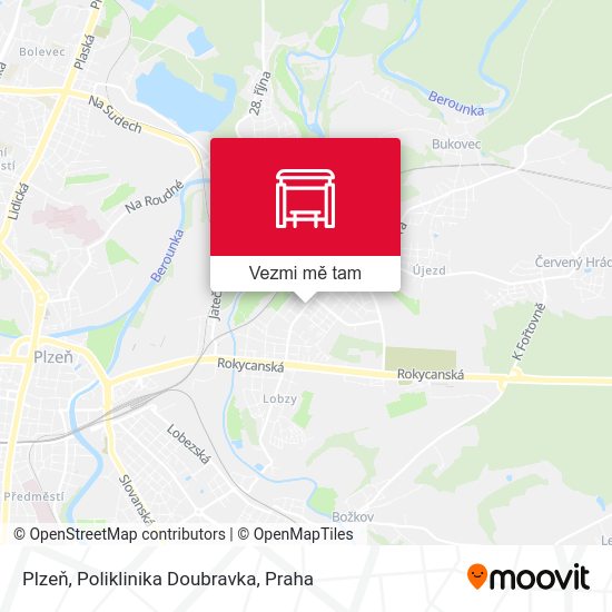 Plzeň, Poliklinika Doubravka mapa