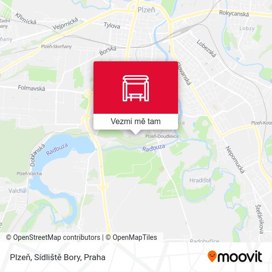 Plzeň, Sídliště Bory mapa