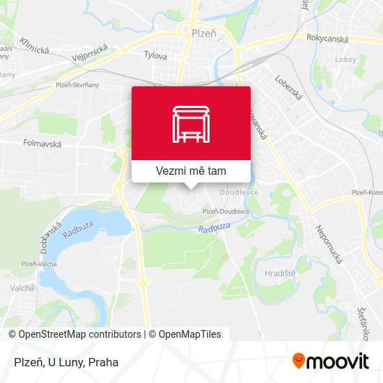 Plzeň, U Luny mapa