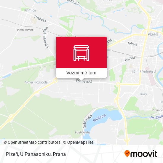 Plzeň, U Panasoniku mapa