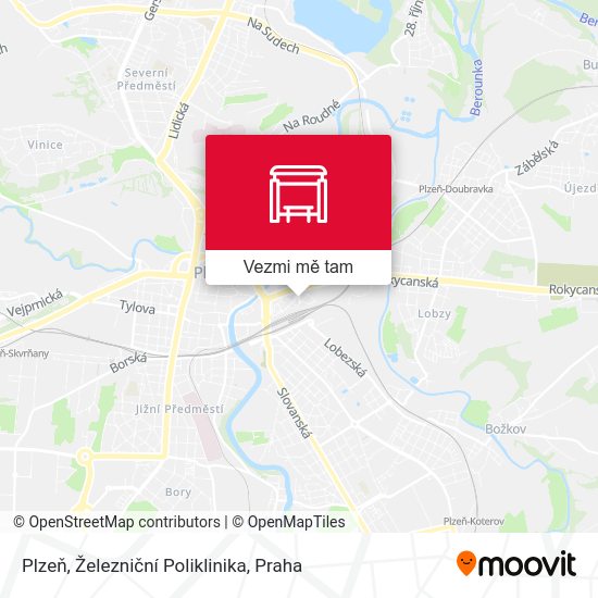 Plzeň, Železniční Poliklinika mapa