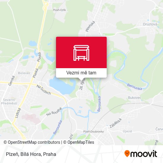 Plzeň, Bílá Hora mapa