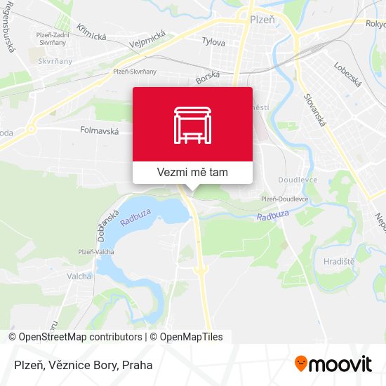 Plzeň, Věznice Bory mapa
