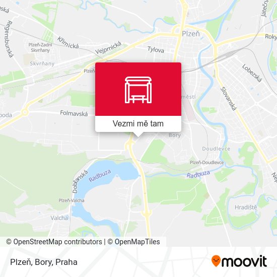 Plzeň, Bory mapa