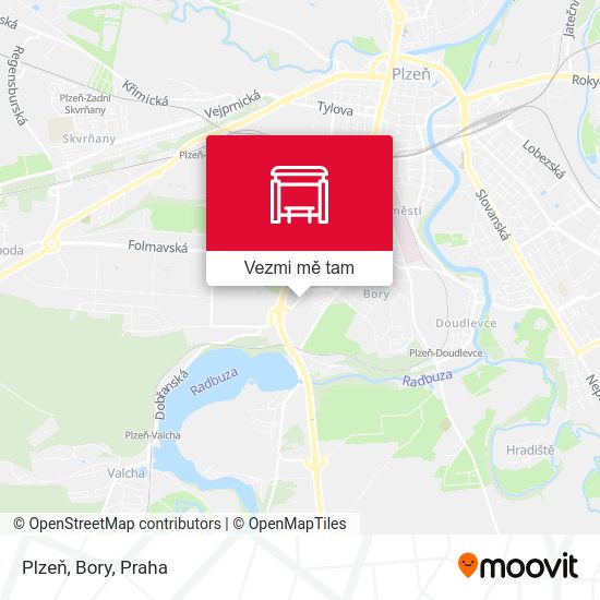 Plzeň, Bory mapa
