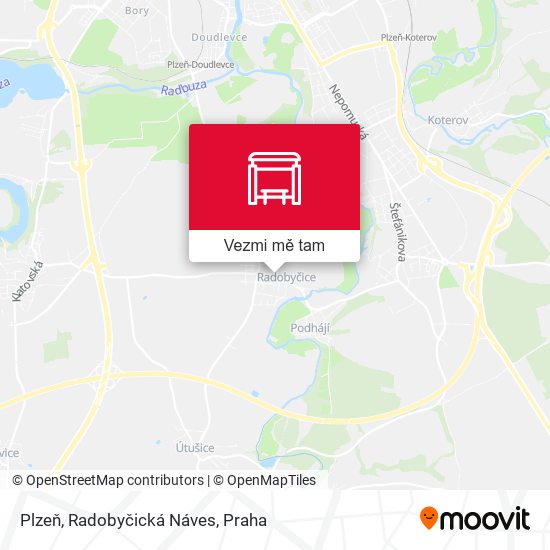 Plzeň, Radobyčická Náves mapa
