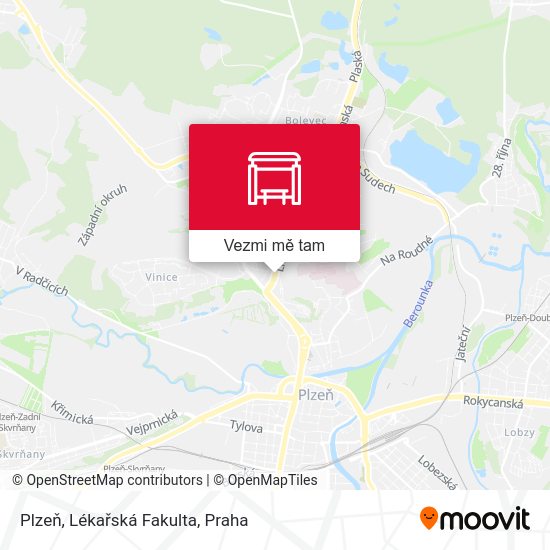 Plzeň, Lékařská Fakulta mapa