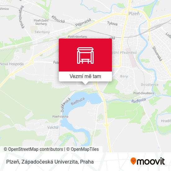 Plzeň, Západočeská Univerzita mapa