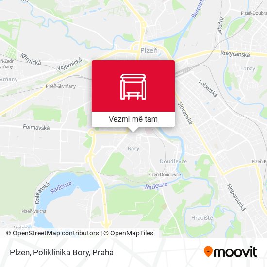 Plzeň, Poliklinika Bory mapa