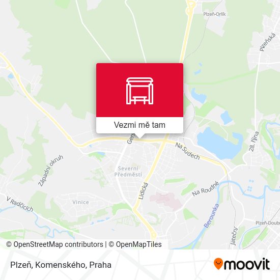 Plzeň, Komenského mapa