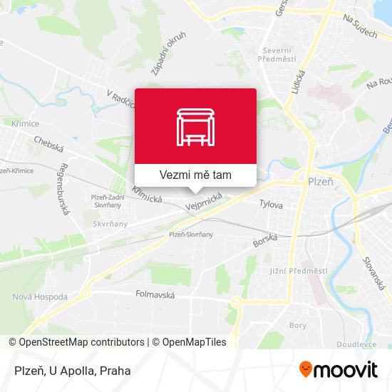 Plzeň, U Apolla mapa
