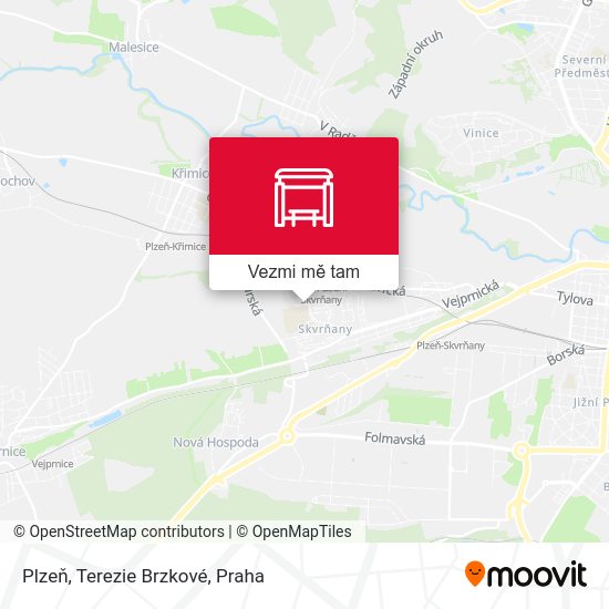 Plzeň, Terezie Brzkové mapa