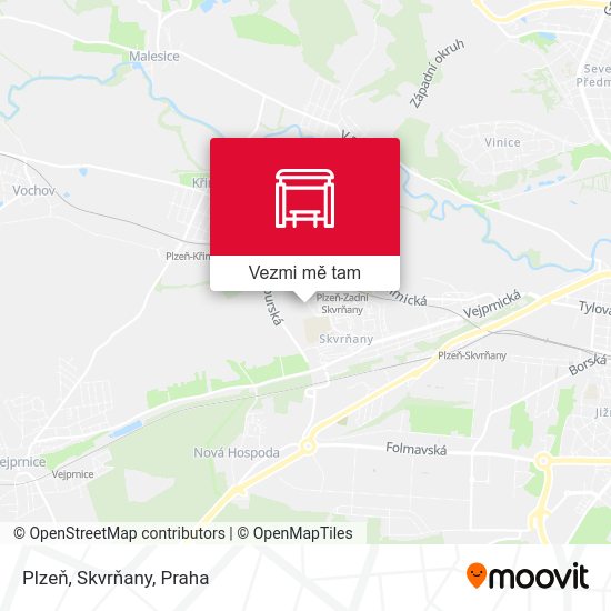 Plzeň, Skvrňany mapa