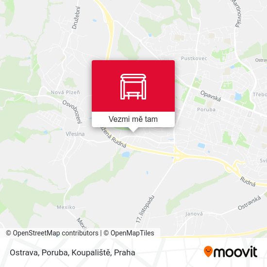 Ostrava, Poruba, Koupaliště mapa