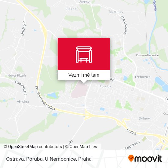 Ostrava, Poruba, U Nemocnice mapa