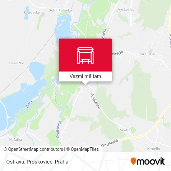 Ostrava, Proskovice mapa