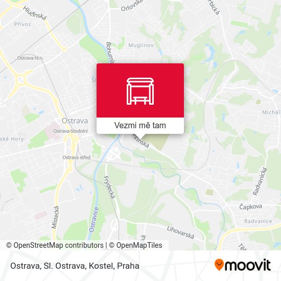 Ostrava, Sl. Ostrava, Kostel mapa