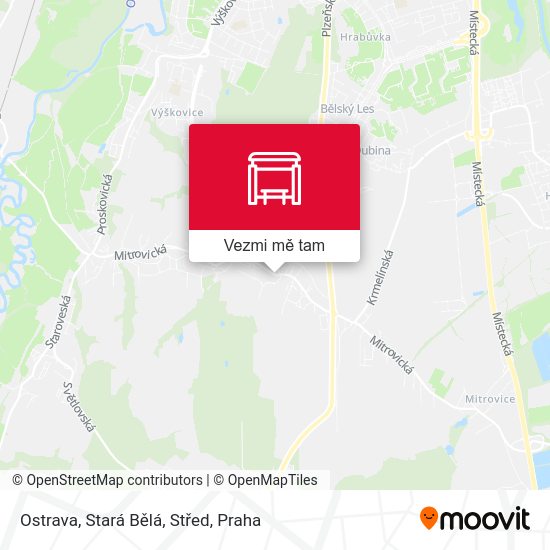 Ostrava, Stará Bělá, Střed mapa
