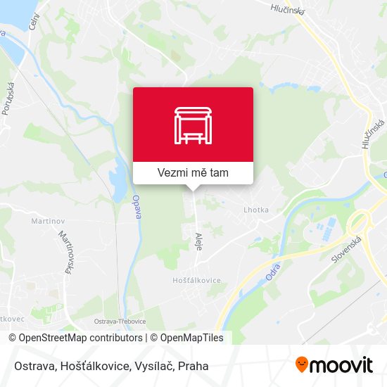 Ostrava, Hošťálkovice, Vysílač mapa