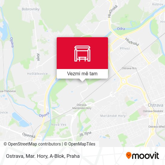 Ostrava, Mar. Hory, A-Blok mapa