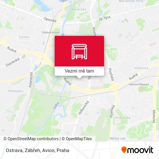 Ostrava, Zábřeh, Avion mapa