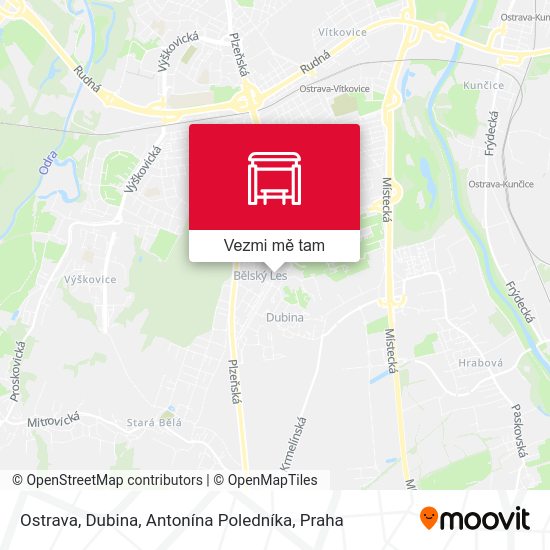 Ostrava, Dubina, Antonína Poledníka mapa
