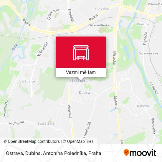 Ostrava, Dubina, Antonína Poledníka mapa