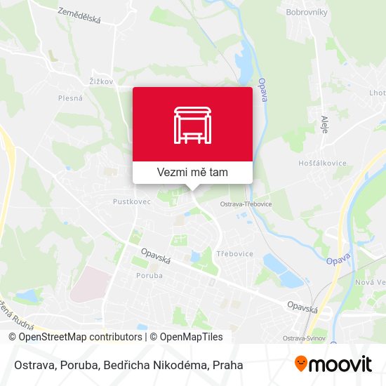 Ostrava, Poruba, Bedřicha Nikodéma mapa