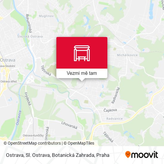 Ostrava, Sl. Ostrava, Botanická Zahrada mapa