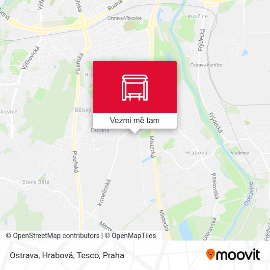 Ostrava, Hrabová, Tesco mapa