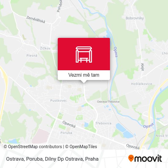 Ostrava, Poruba, Dílny Dp Ostrava mapa