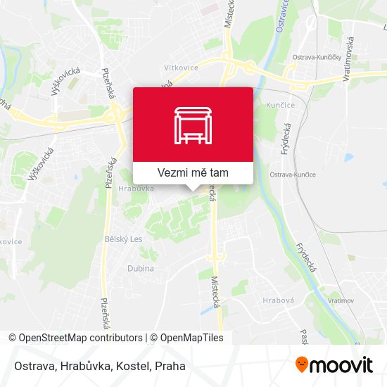 Ostrava, Hrabůvka, Kostel mapa