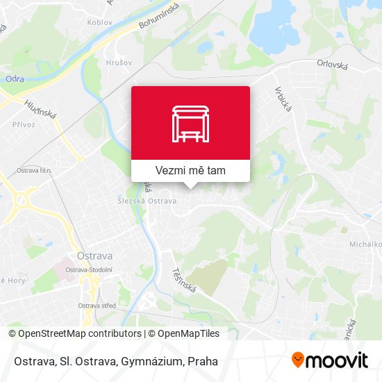 Ostrava, Sl. Ostrava, Gymnázium mapa
