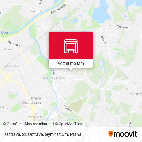 Ostrava, Sl. Ostrava, Gymnázium mapa