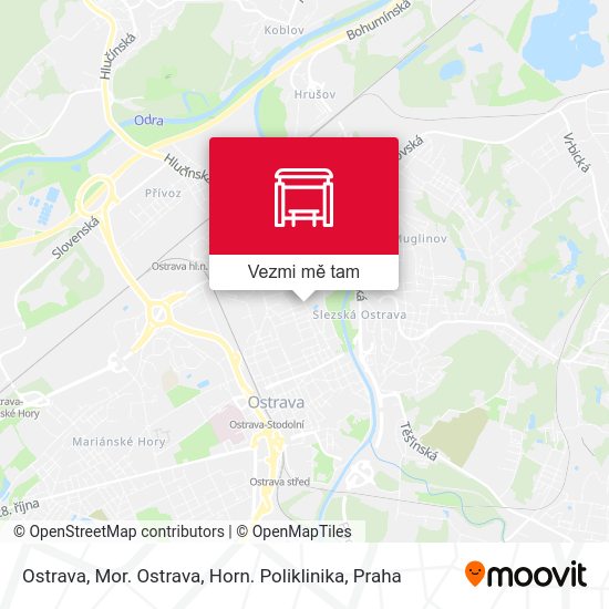 Ostrava, Mor. Ostrava, Horn. Poliklinika mapa