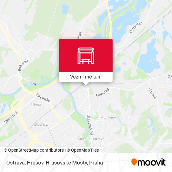 Ostrava, Hrušov, Hrušovské Mosty mapa