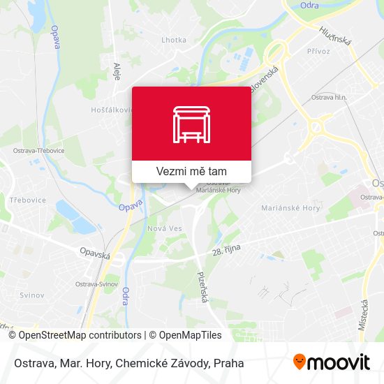 Ostrava, Mar. Hory, Chemické Závody mapa