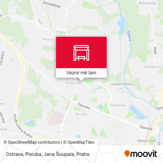 Ostrava, Poruba, Jana Šoupala mapa