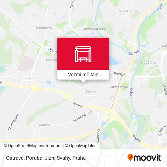 Ostrava, Poruba, Jižní Svahy mapa
