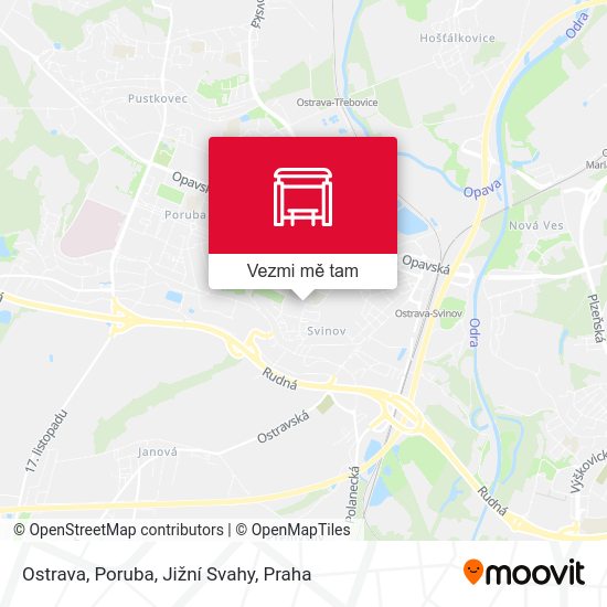 Ostrava, Poruba, Jižní Svahy mapa