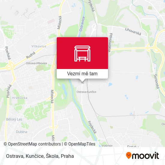 Ostrava, Kunčice, Škola mapa