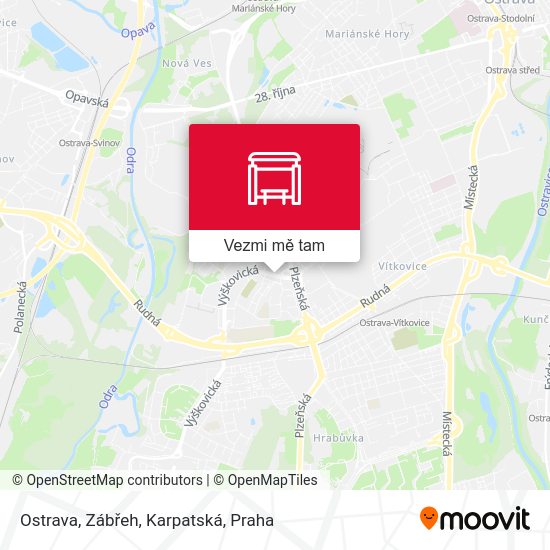 Ostrava, Zábřeh, Karpatská mapa