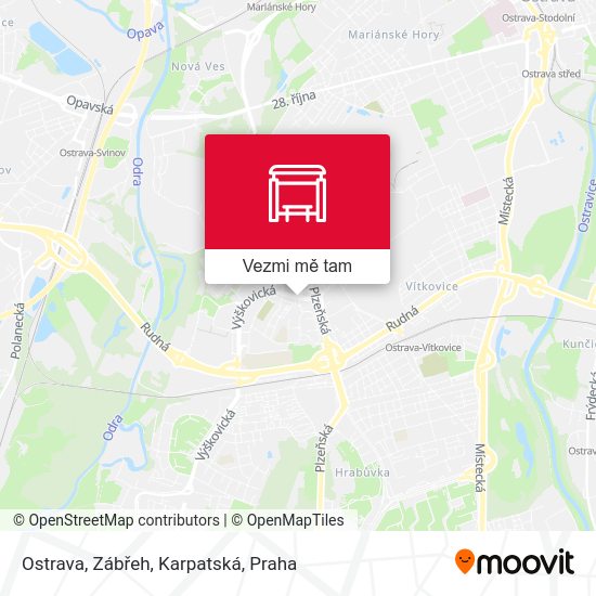 Ostrava, Zábřeh, Karpatská mapa