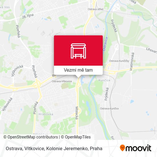 Ostrava, Vítkovice, Kolonie Jeremenko mapa