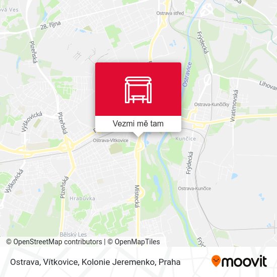 Ostrava, Vítkovice, Kolonie Jeremenko mapa