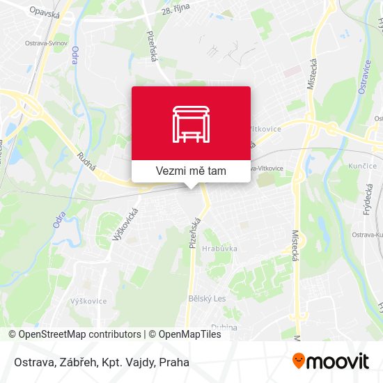 Ostrava, Zábřeh, Kpt. Vajdy mapa