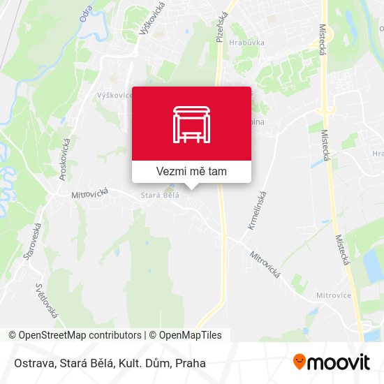 Ostrava, Stará Bělá, Kult. Dům mapa