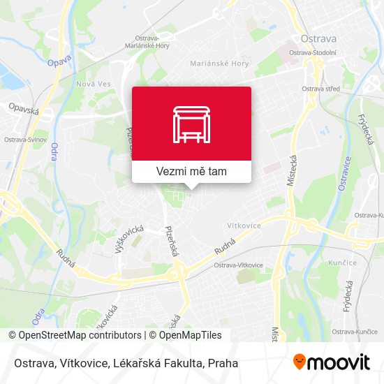 Ostrava, Vítkovice, Lékařská Fakulta mapa