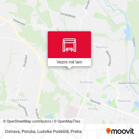 Ostrava, Poruba, Ludvíka Podéště mapa