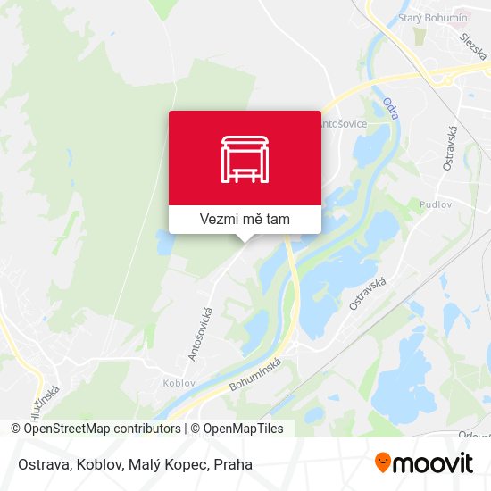 Ostrava, Koblov, Malý Kopec mapa